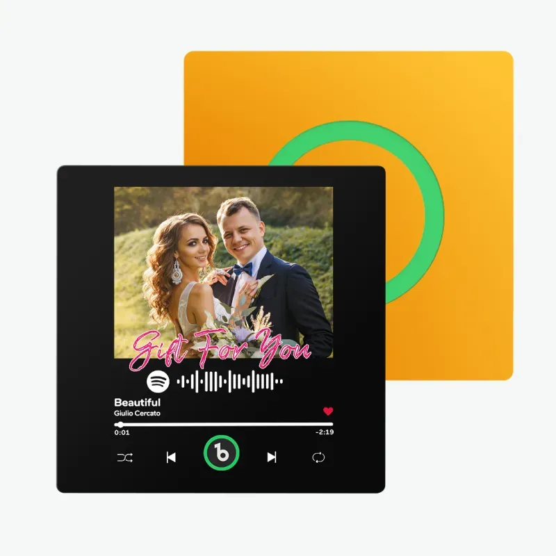 Adesivo Fotografico Personalizzato Con Magnete Per Frigorifero Con Musica, Adesivo Da Parete Musicale Che Riproduce Musica Senza Telefono Cellulare, Stili Multipli, Regali Per Coppie - mymoonlampit