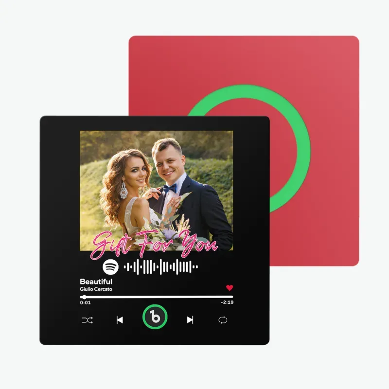 Adesivo Fotografico Personalizzato Con Magnete Per Frigorifero Con Musica, Adesivo Da Parete Musicale Che Riproduce Musica Senza Telefono Cellulare, Stili Multipli, Regali Per Coppie - mymoonlampit