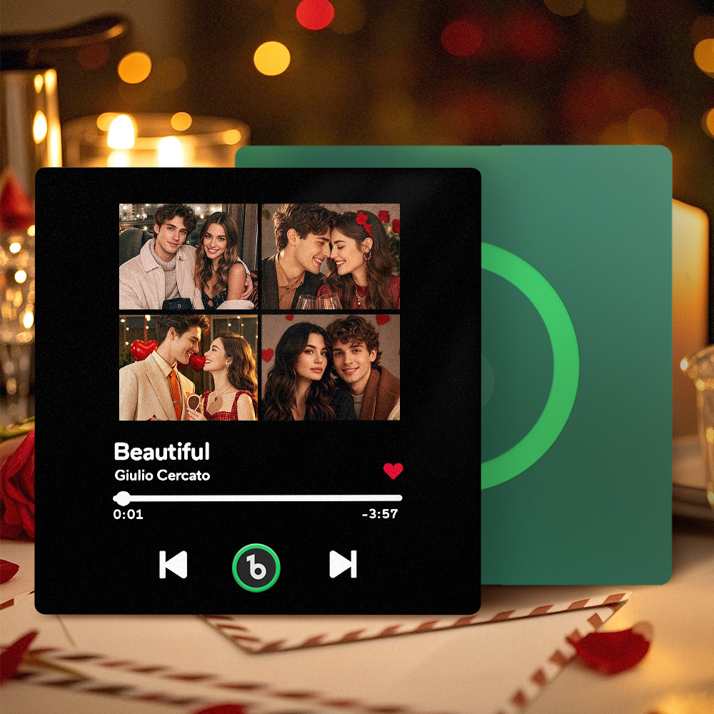 Magnete Da Frigorifero Musicale Personalizzato Con 4 Foto, Album Colorato, Regali Di San Valentino - mymoonlampit