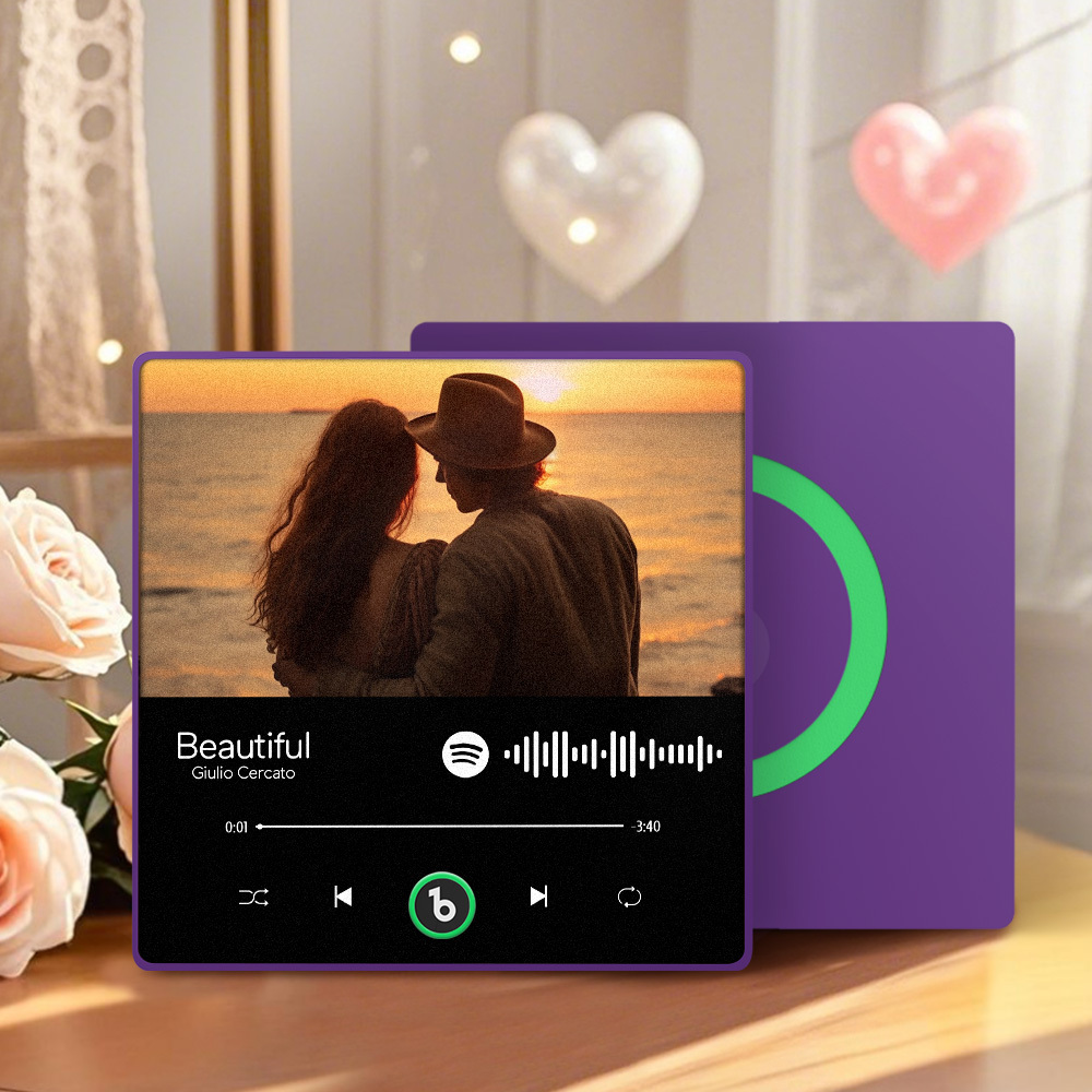 Adesivo Fotografico Personalizzato Con Magnete Per Frigorifero Con Musica, Adesivo Da Parete Musicale Che Riproduce Musica Senza Telefono Cellulare, Stili Multipli, Regali Per Coppie