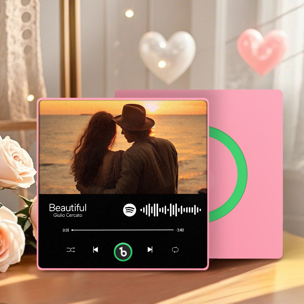 Adesivo Fotografico Personalizzato Con Magnete Per Frigorifero Con Musica, Adesivo Da Parete Musicale Che Riproduce Musica Senza Telefono Cellulare, Stili Multipli, Regali Per Coppie