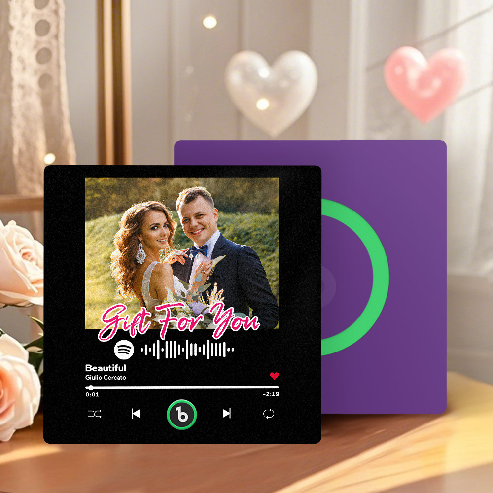 Adesivo Fotografico Personalizzato Con Magnete Per Frigorifero Con Musica, Adesivo Da Parete Musicale Che Riproduce Musica Senza Telefono Cellulare, Stili Multipli, Regali Per Coppie
