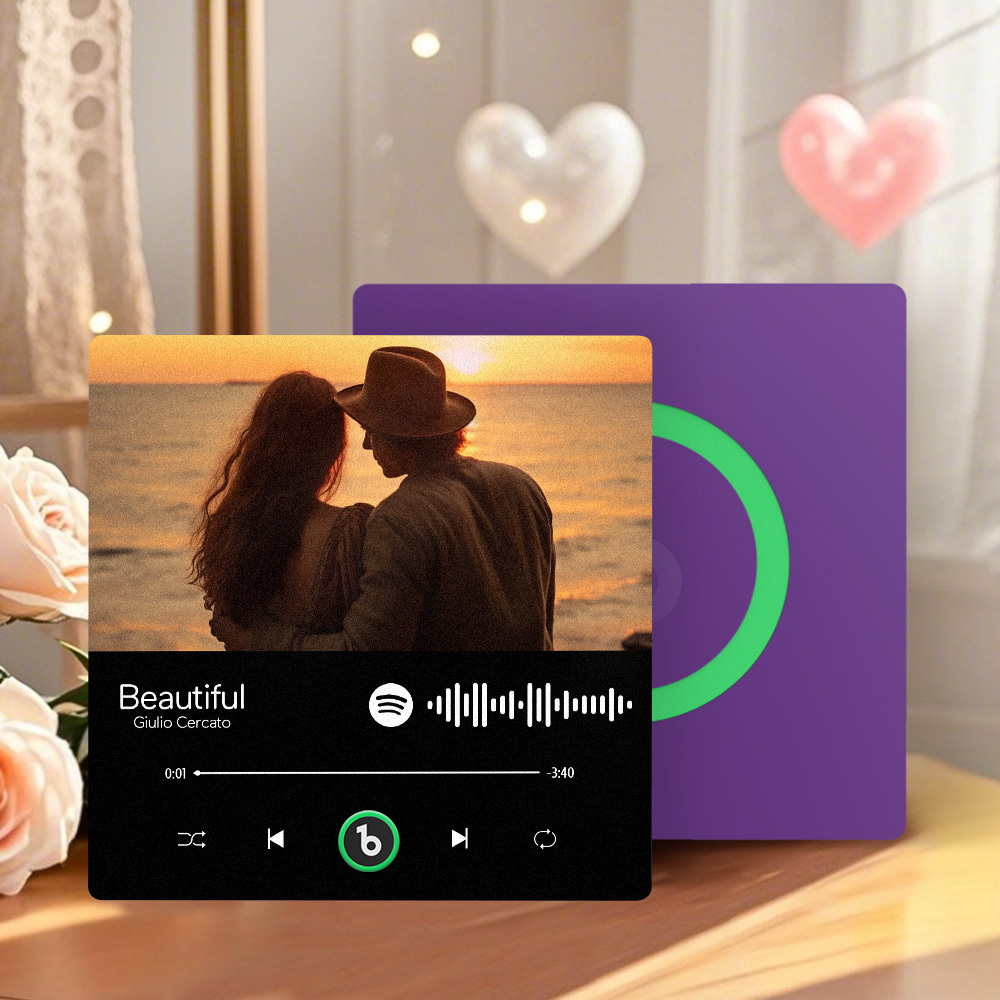 Adesivo Fotografico Personalizzato Con Magnete Per Frigorifero Con Musica, Adesivo Da Parete Musicale Che Riproduce Musica Senza Telefono Cellulare, Stili Multipli, Regali Per Coppie