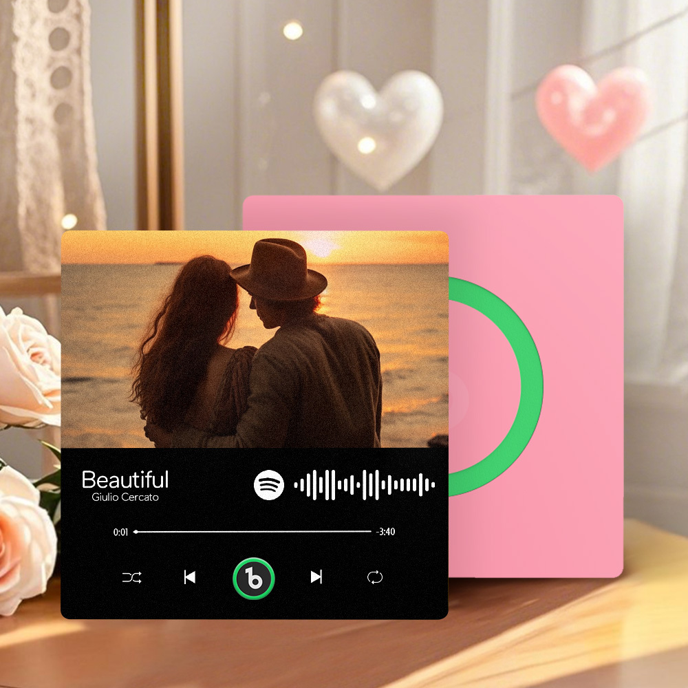 Adesivo Fotografico Personalizzato Con Magnete Per Frigorifero Con Musica, Adesivo Da Parete Musicale Che Riproduce Musica Senza Telefono Cellulare, Stili Multipli, Regali Per Coppie