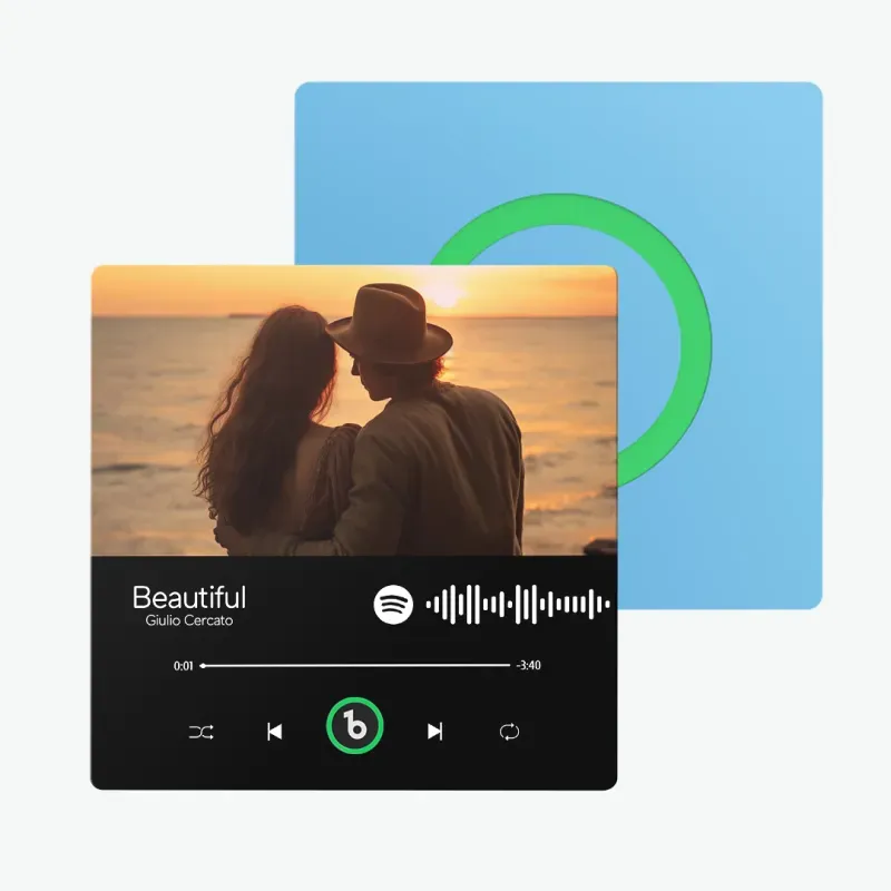 Adesivo Fotografico Personalizzato Con Magnete Per Frigorifero Con Musica, Adesivo Da Parete Musicale Che Riproduce Musica Senza Telefono Cellulare, Stili Multipli, Regali Per Coppie - mymoonlampit