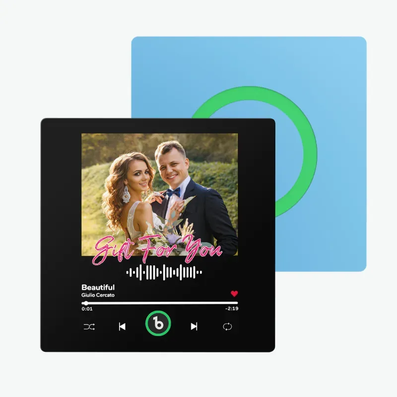 Adesivo Fotografico Personalizzato Con Magnete Per Frigorifero Con Musica, Adesivo Da Parete Musicale Che Riproduce Musica Senza Telefono Cellulare, Stili Multipli, Regali Per Coppie - mymoonlampit