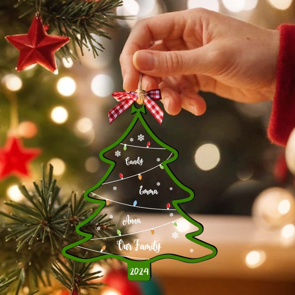 Ornamento Per Albero Di Natale Personalizzato Con Nomi, Regalo Di Natale Per La Famiglia - mymoonlampit