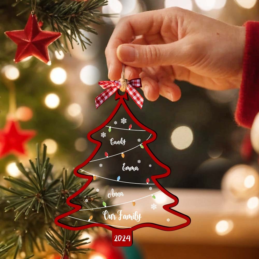 Ornamento Per Albero Di Natale Personalizzato Con Nomi, Regalo Di Natale Per La Famiglia - mymoonlampit
