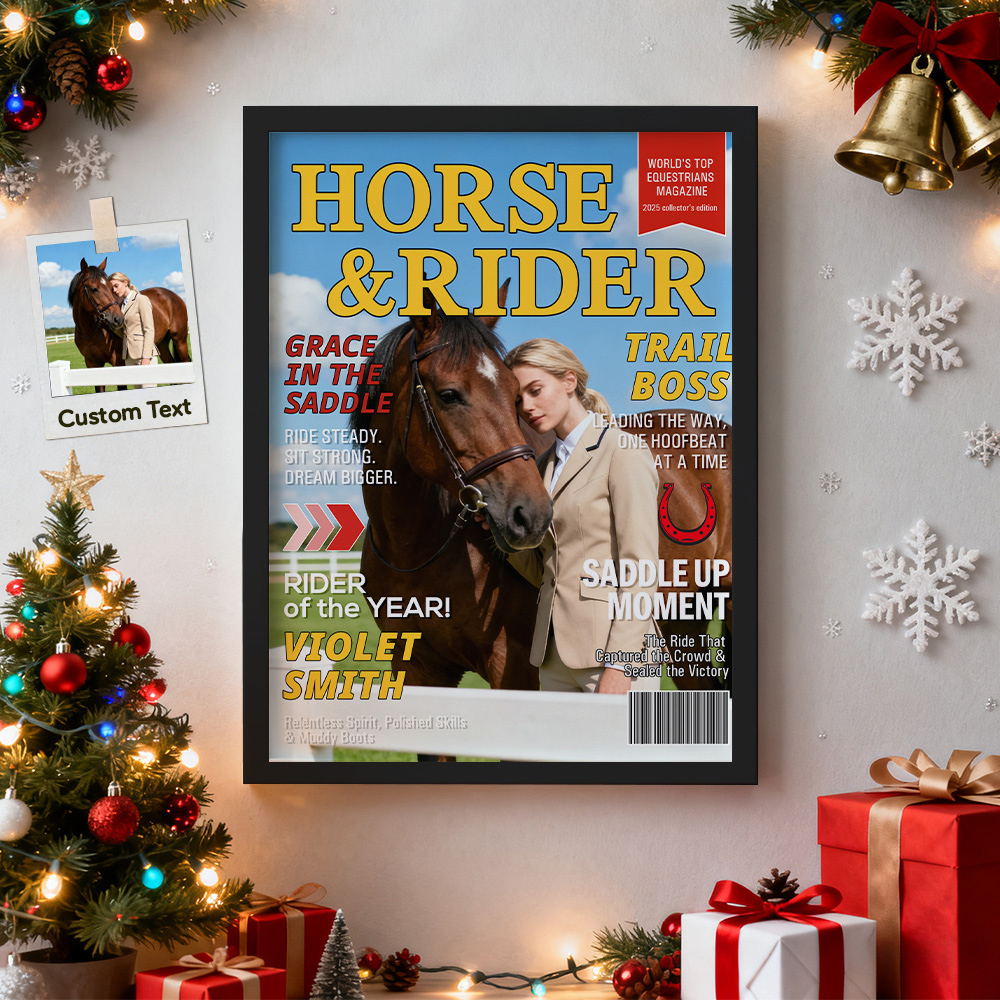 Poster Personalizzato Per La Copertina Della Rivista Horse And Rider - Regalo Equestre Per Gli Amanti Dei Cavalli - mymoonlampit