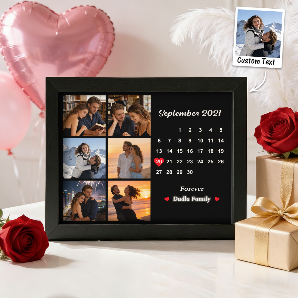 Cornice Per Collage Di Foto E Date Personalizzata Per San Valentino, Regalo Per Compleanni E Anniversari