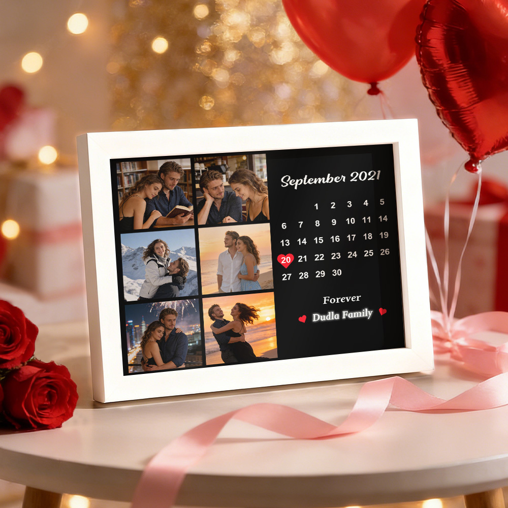 Cornice Per Collage Di Foto E Date Personalizzata Per San Valentino, Regalo Per Compleanni E Anniversari - mymoonlampit