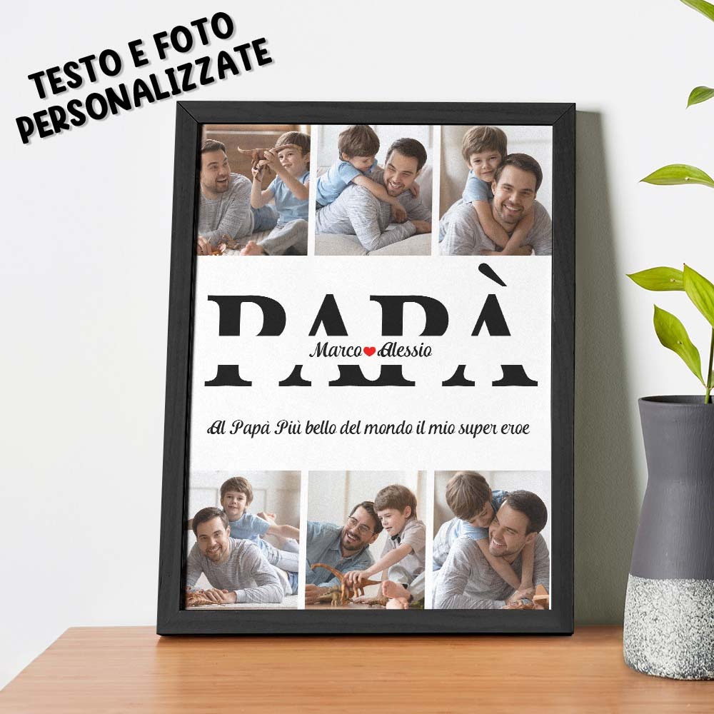 Cornice In Legno Con Foto E Testo Personalizzati, Design Distintivo, Regali Per Momenti Preziosi Per Papà - fotolampadaluna