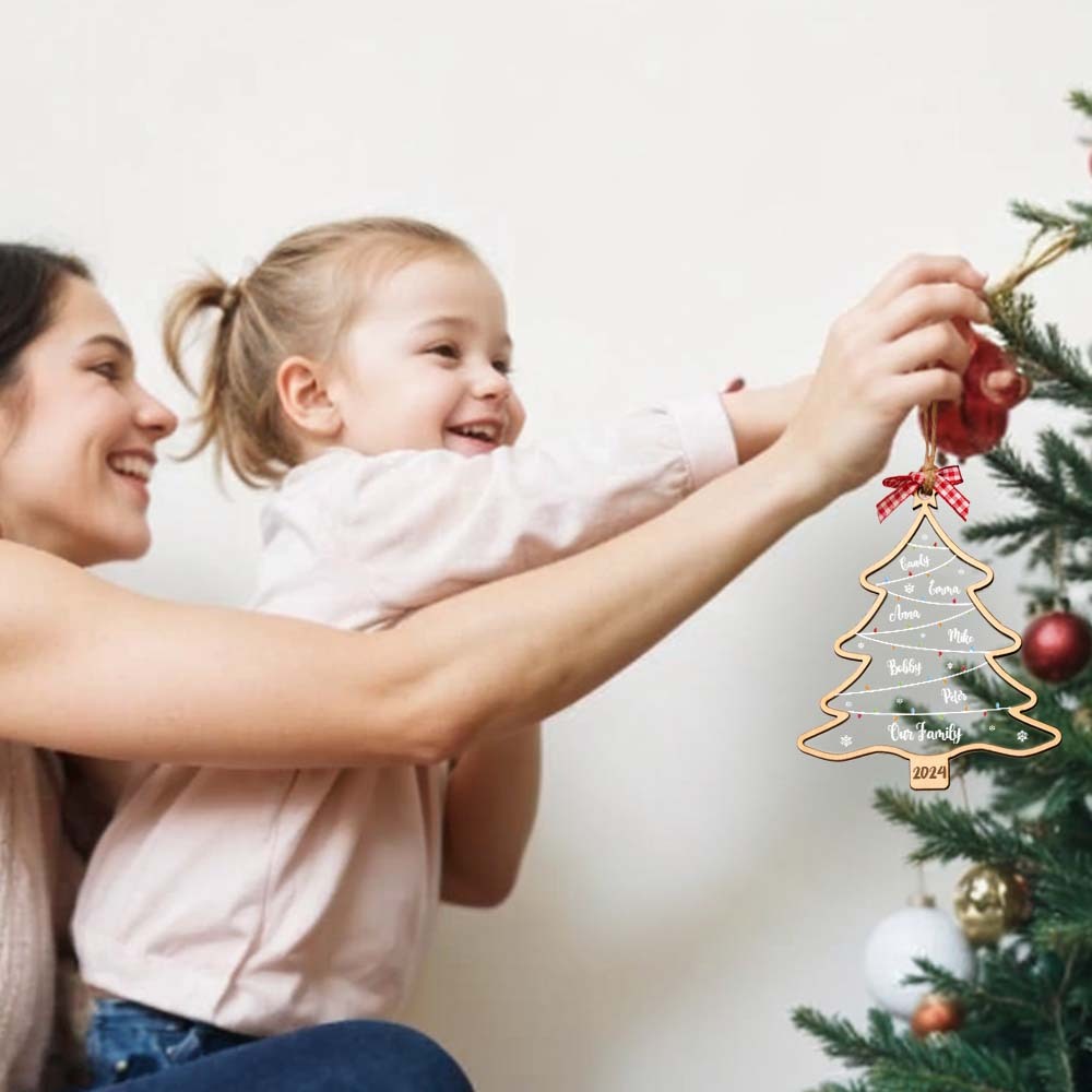 Ornamento Per Albero Di Natale Personalizzato Con Nomi, Regalo Di Natale Per La Famiglia - mymoonlampit