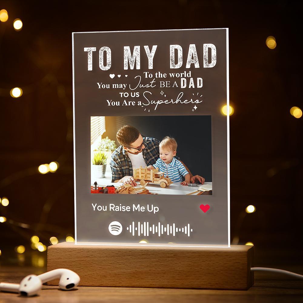 Personalizzato foto inciso testo acrilico placca migliore papà mai regalo per papà