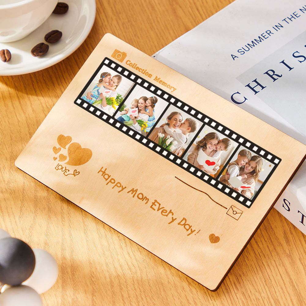 Personalizzato Photo Film Card Decorazione Desktop In Legno Regali Commemorativi Con Incisione Personalizzata - fotolampadaluna
