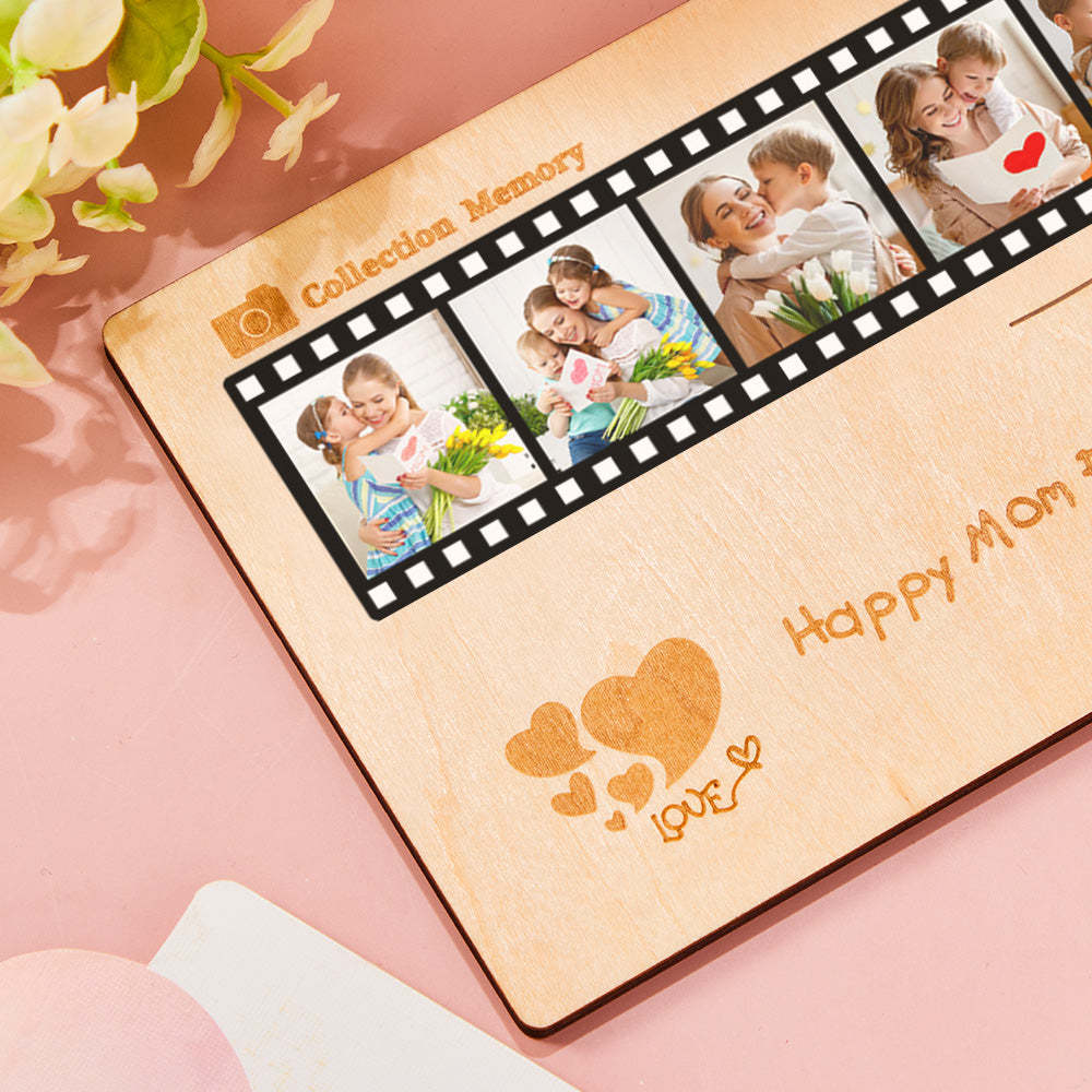 Personalizzato Photo Film Card Decorazione Desktop In Legno Regali Commemorativi Con Incisione Personalizzata - fotolampadaluna