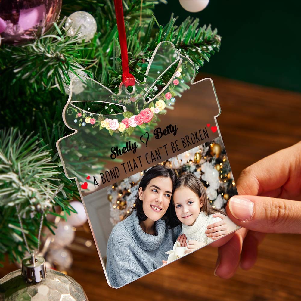 Ornamento In Acrilico Con Foto Personalizzata Regalo Di Natale Per La Famiglia - fotolampadaluna