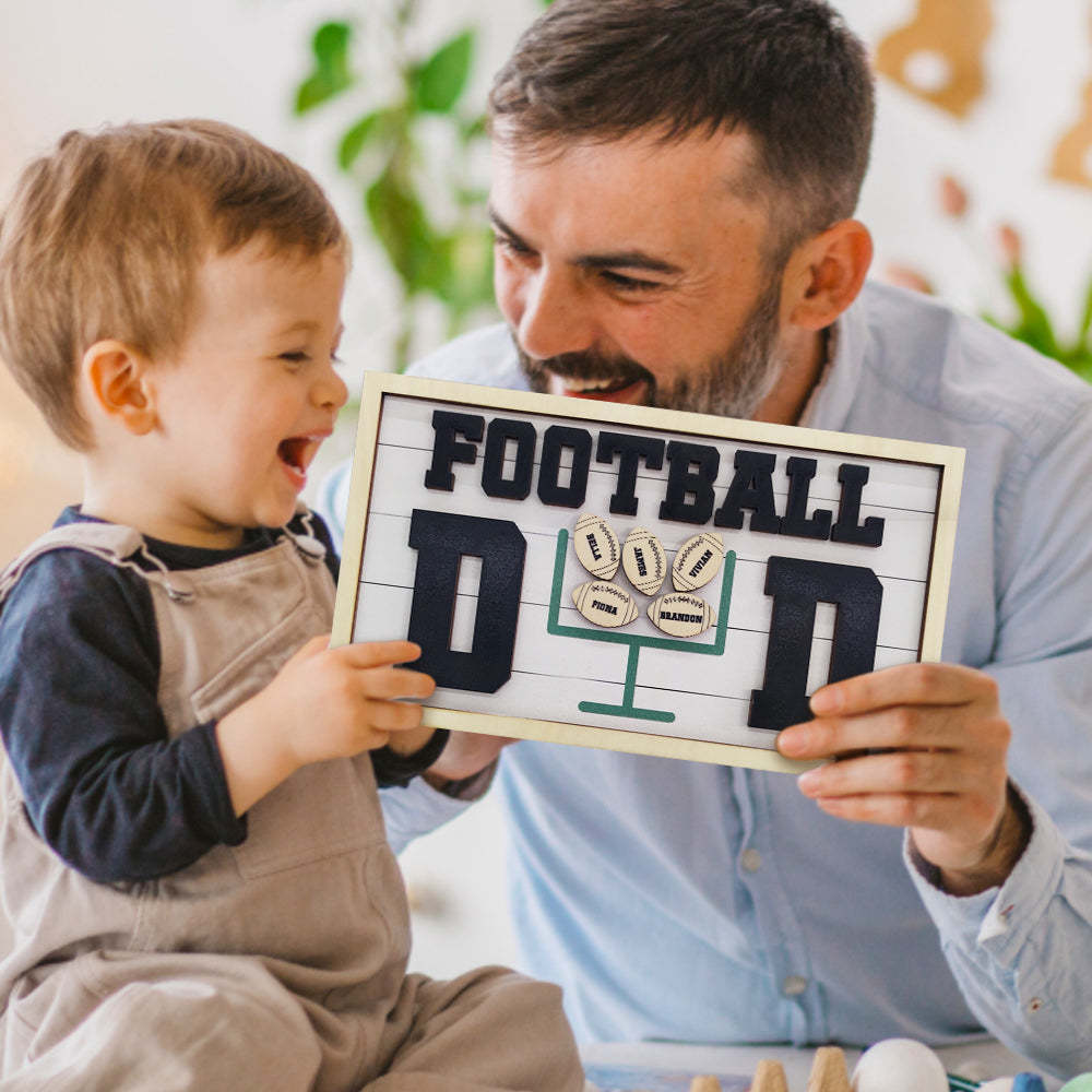 Targa Con Nome In Legno Personalizzata Per Papà Di Calcio, Regalo Per La Festa Del Papà Per Papà Nonno - mymoonlampit