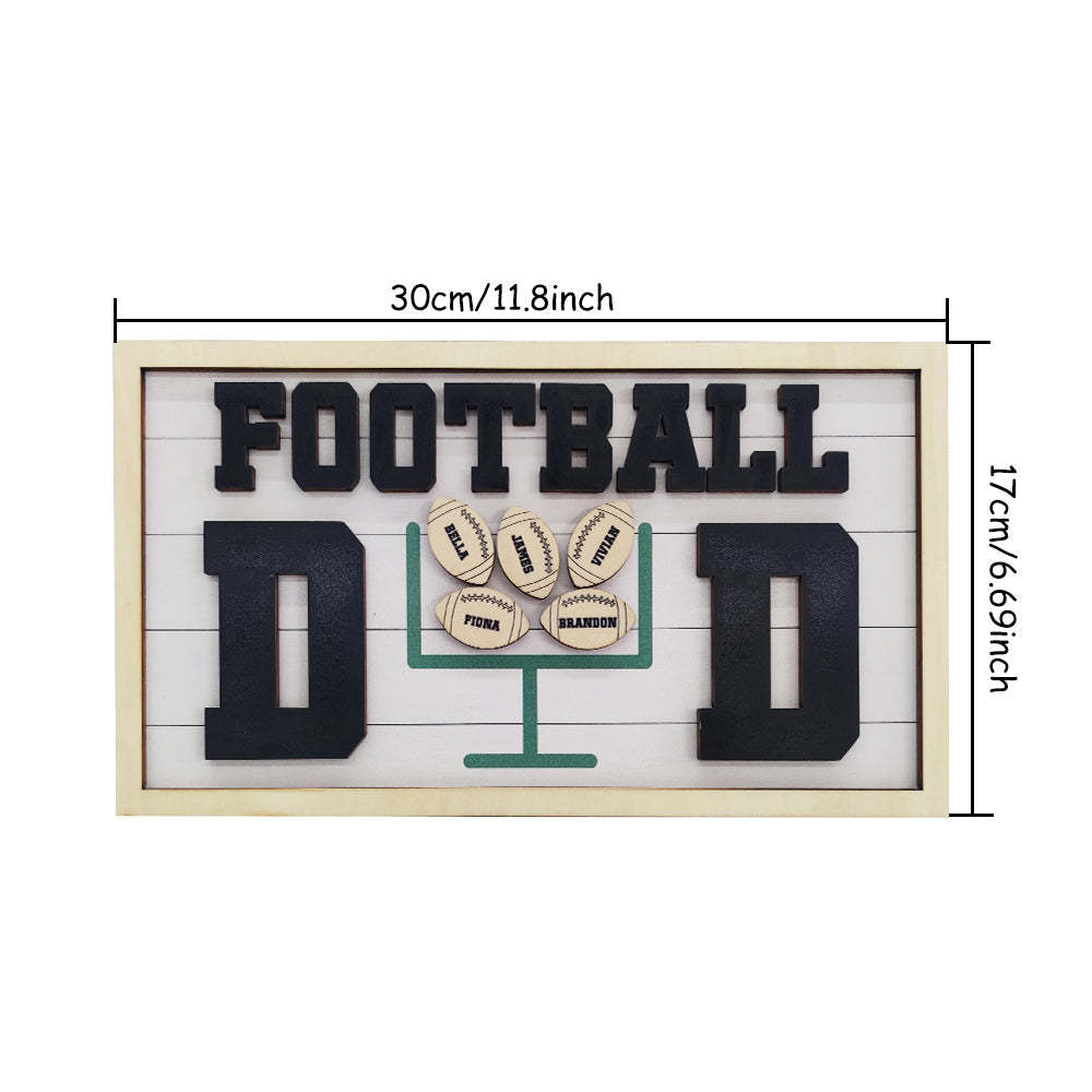 Targa Con Nome In Legno Personalizzata Per Papà Di Calcio, Regalo Per La Festa Del Papà Per Papà Nonno - mymoonlampit