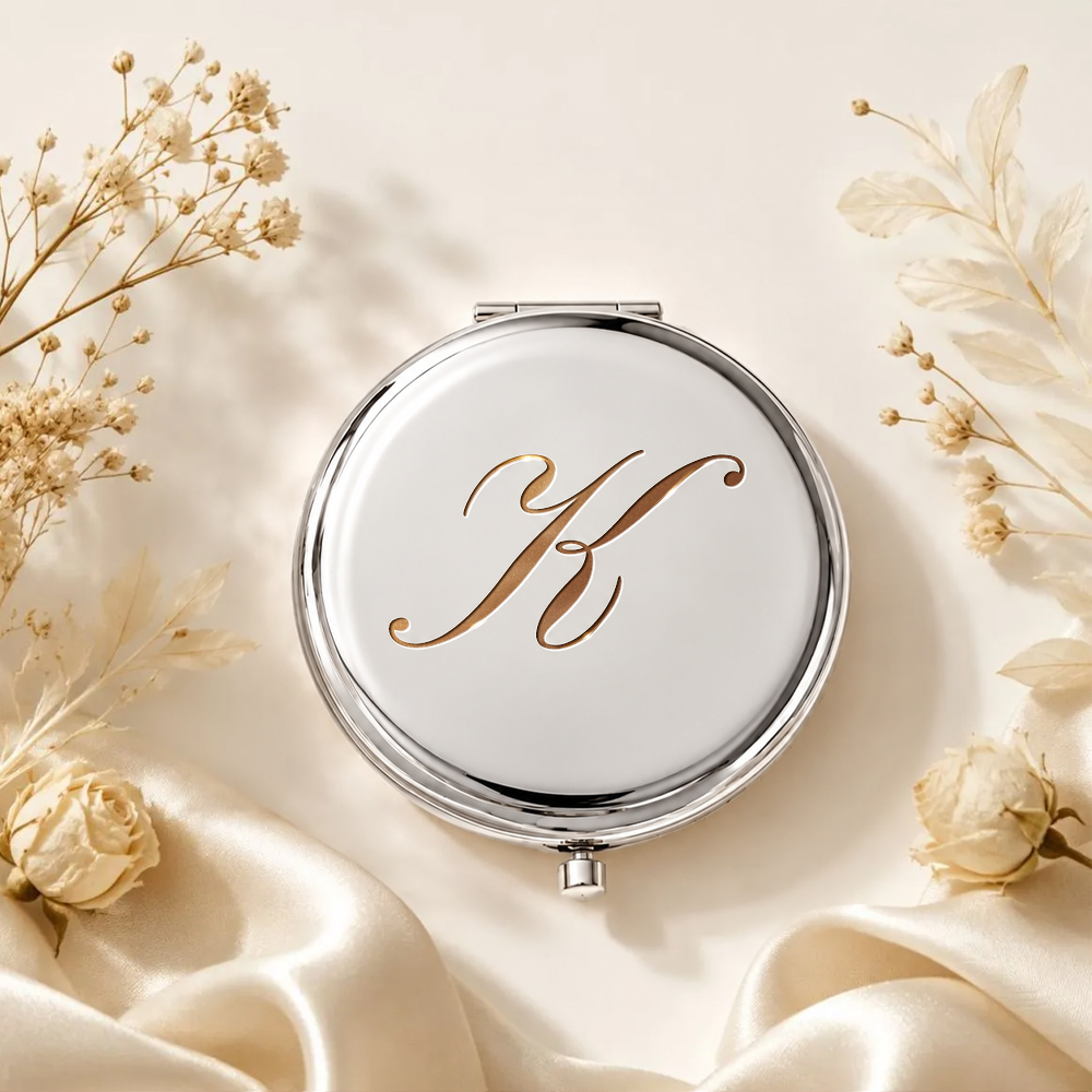 Specchio Compatto Personalizzato Con Nome, Specchio Per Trucco Tascabile Dorato Con Incisione Personalizzata, Regali Per Proposte Di Damigella D'onore, Bomboniere Per Feste Di Matrimonio - mymoonlampit
