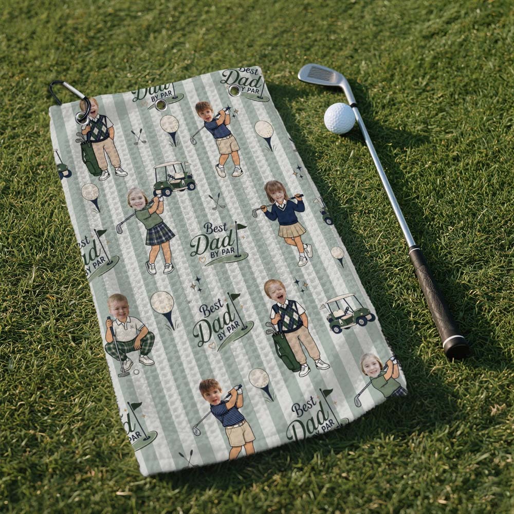 Asciugamano Da Golf Personalizzato, Regalo Personalizzato Per Papà Dai Figli, Souvenir Di Golf Per La Festa Del Papà - mymoonlampit