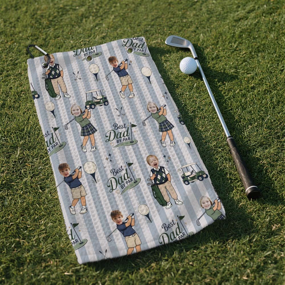 Asciugamano Da Golf Personalizzato, Regalo Personalizzato Per Papà Dai Figli, Souvenir Di Golf Per La Festa Del Papà - mymoonlampit