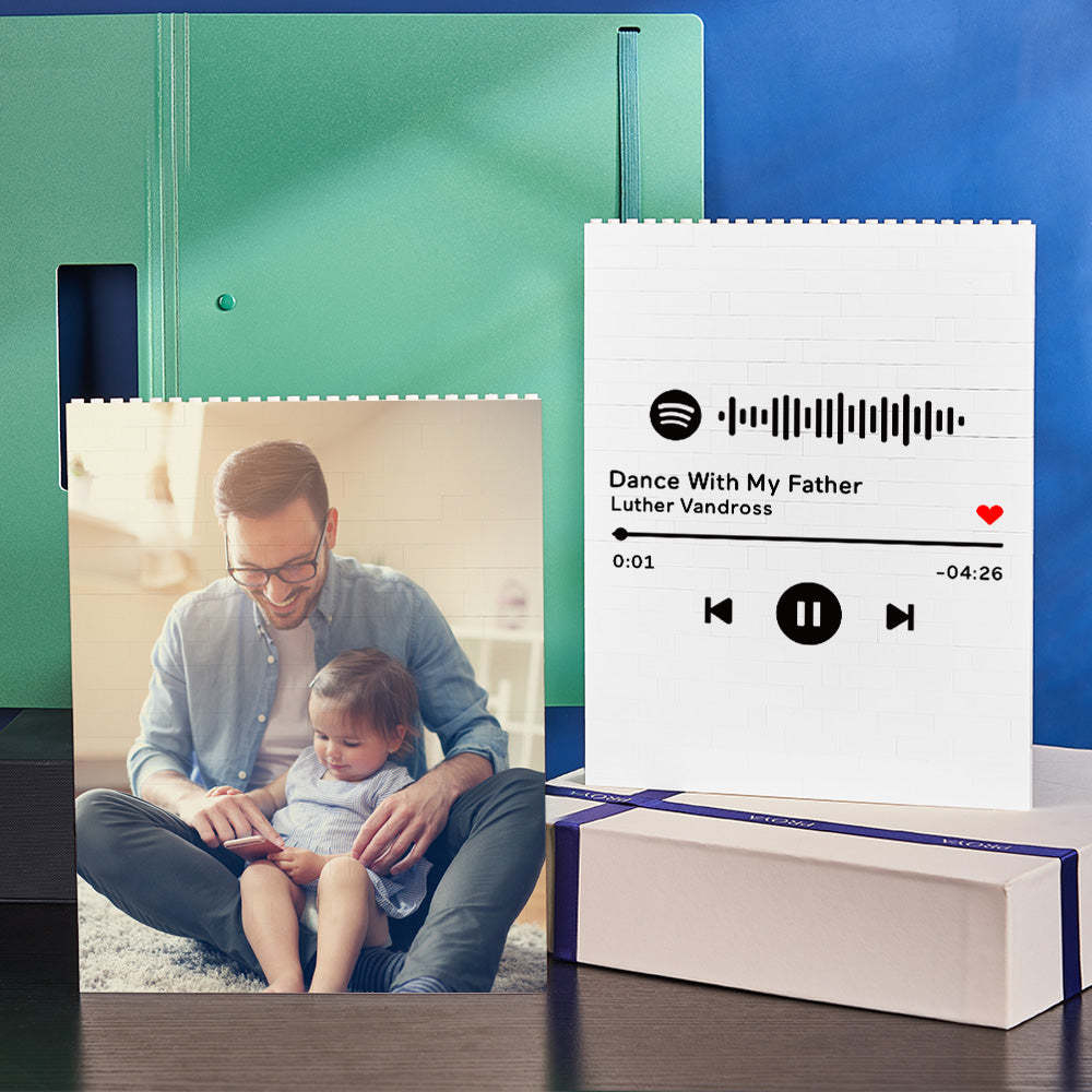 Puzzle Di Blocchi Di Costruzione Verticali Personalizzati, Cornice Per Foto Personalizzata Su Un Solo Lato, Regalo Per La Festa Del Papà - mymoonlampit