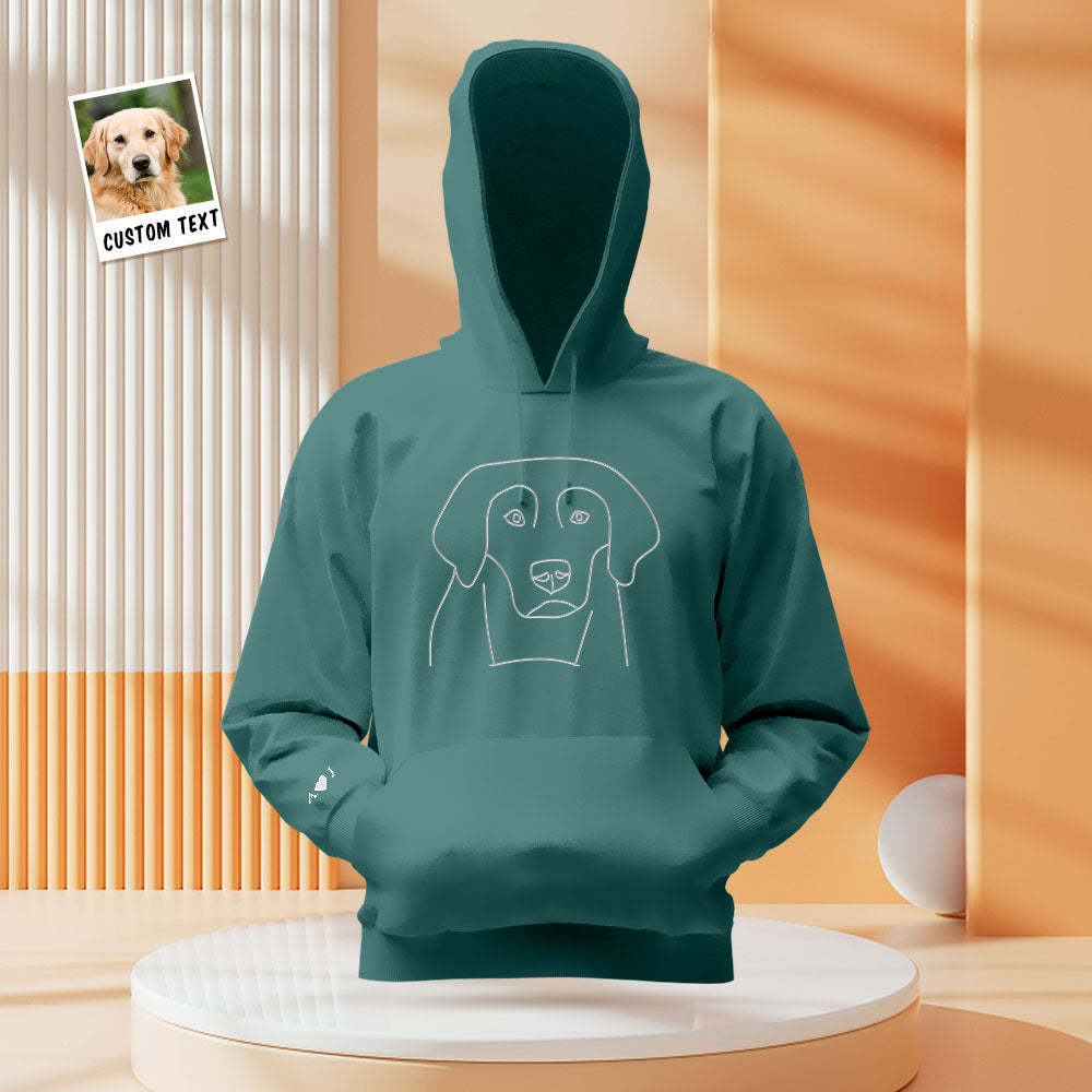 Felpa Con Cappuccio Personalizzata Con Foto Ricamata E Testo Sulla Manica, Felpa Colorata Per Coppie - mymoonlampit