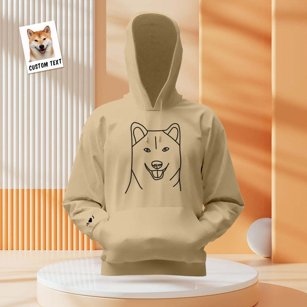 Felpa Con Cappuccio Personalizzata Con Foto Ricamata E Testo Sulla Manica, Felpa Colorata Per Coppie - mymoonlampit