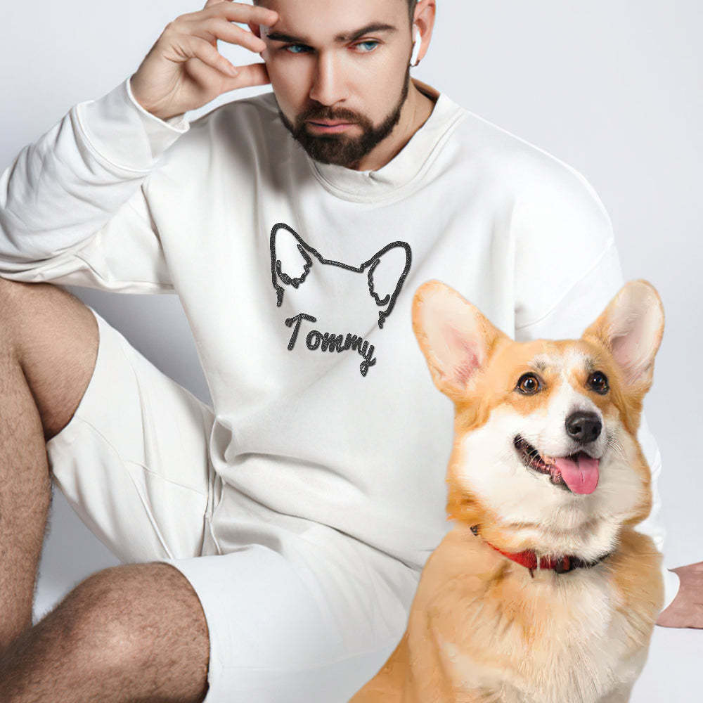 Felpa Con Orecchie Di Cane Personalizzate Con Nome, Ricamo Personalizzato, Regalo Per Gli Amanti Dei Cani - mymoonlampit