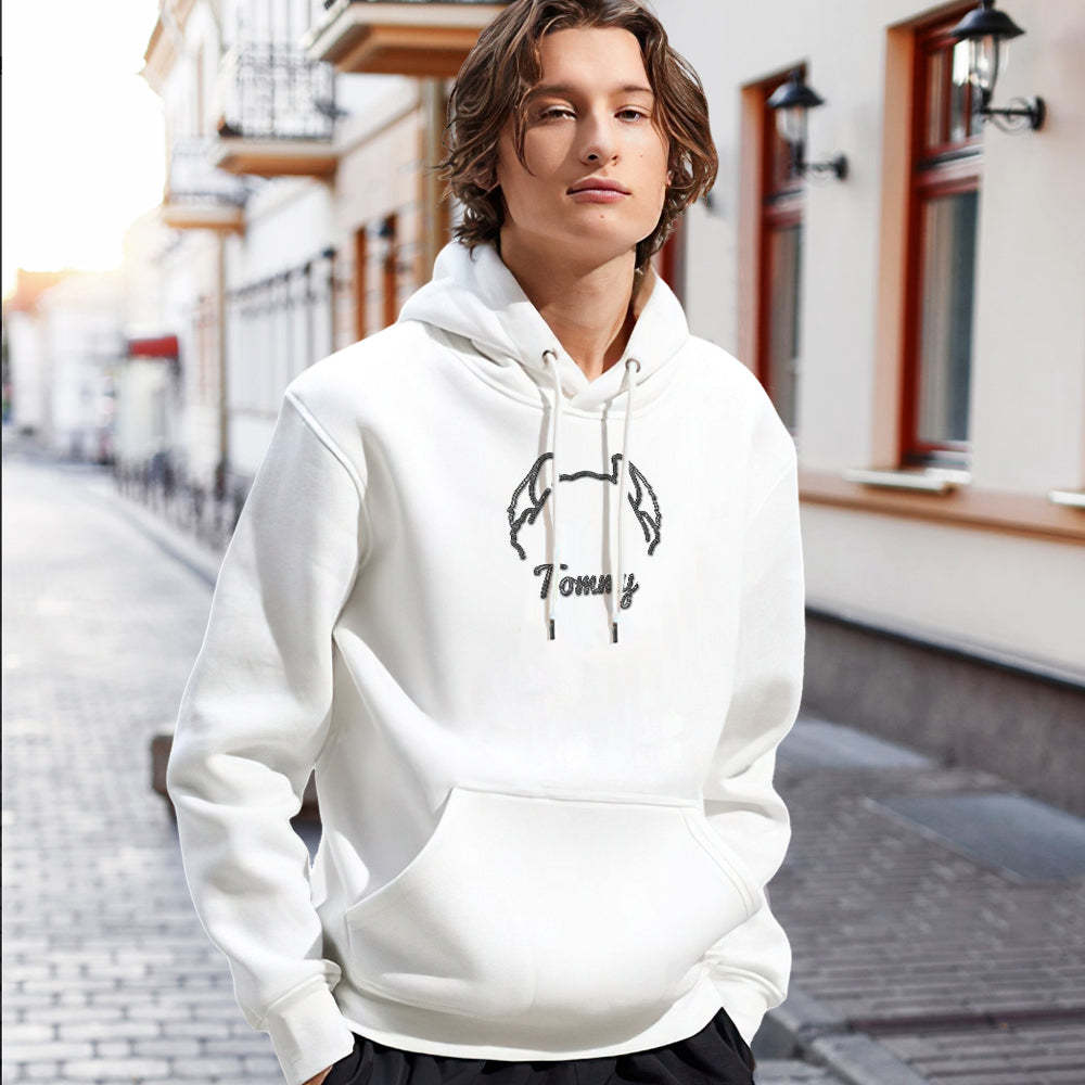 Felpa Personalizzata Con Orecchie Di Cane, Felpa Con Cappuccio Ricamata Personalizzata, Regalo Per Gli Amanti Dei Cani - mymoonlampit