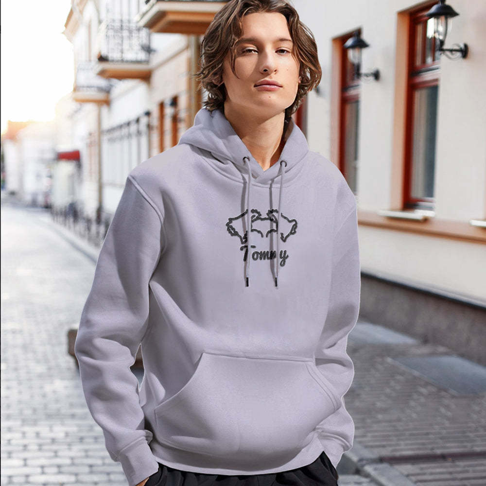 Felpa Personalizzata Con Orecchie Di Cane, Felpa Con Cappuccio Ricamata Personalizzata, Regalo Per Gli Amanti Dei Cani - mymoonlampit