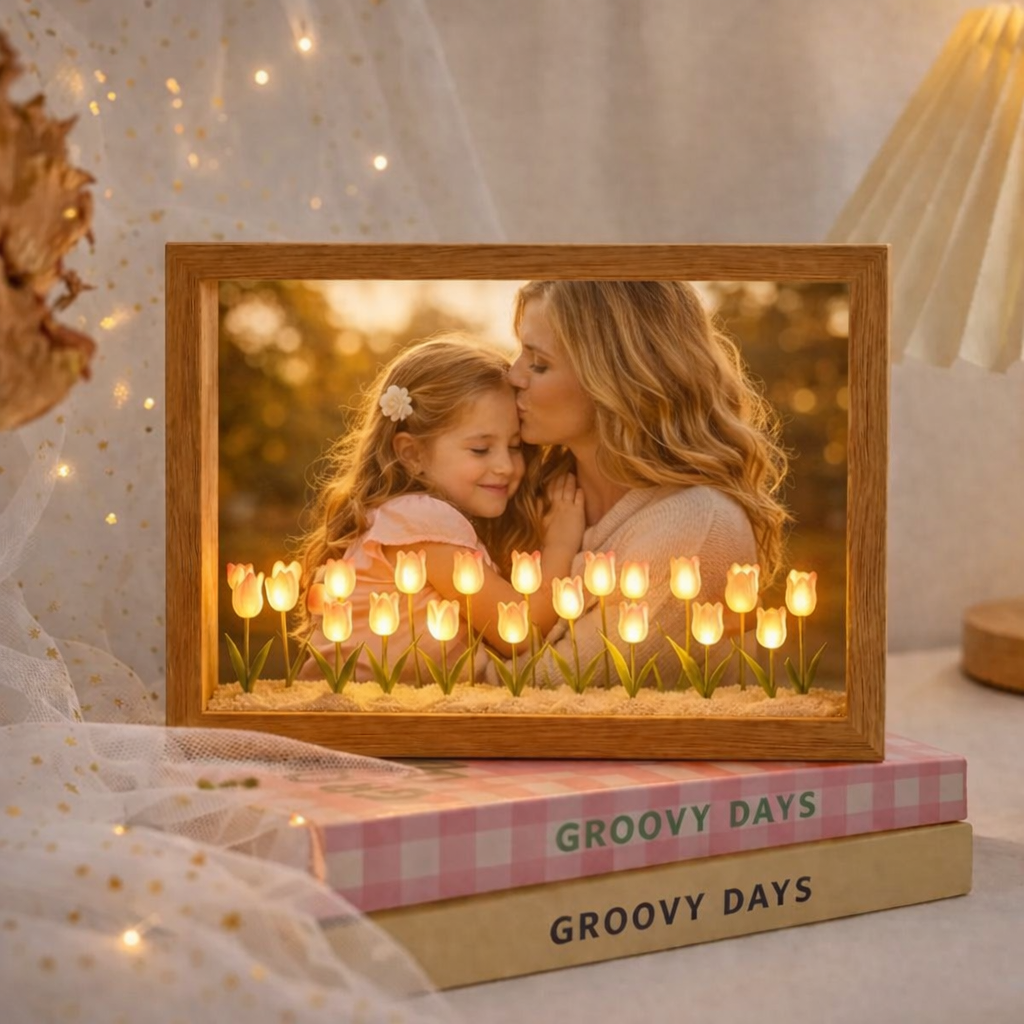 Cornice Portafoto Personalizzata A Forma Di Tulipano Per Luce Notturna – Lampada Led Fai Da Te A Forma Di Fiore, Scatola Luminosa Romantica In Acrilico, Regalo Personalizzato Per La Festa Della Mamma, Decorazione Per La Camera Da Letto, Il Miglior Regalo Per La Festa Della Mamma - mymoonlampit