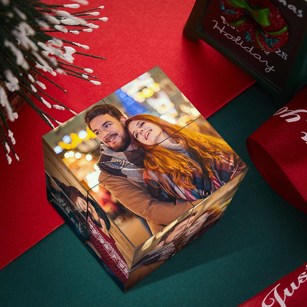 Cubo Fotografico Pieghevole Infinity Con Foto Personalizzata Del Cubo Di Rubik - fotolampadaluna