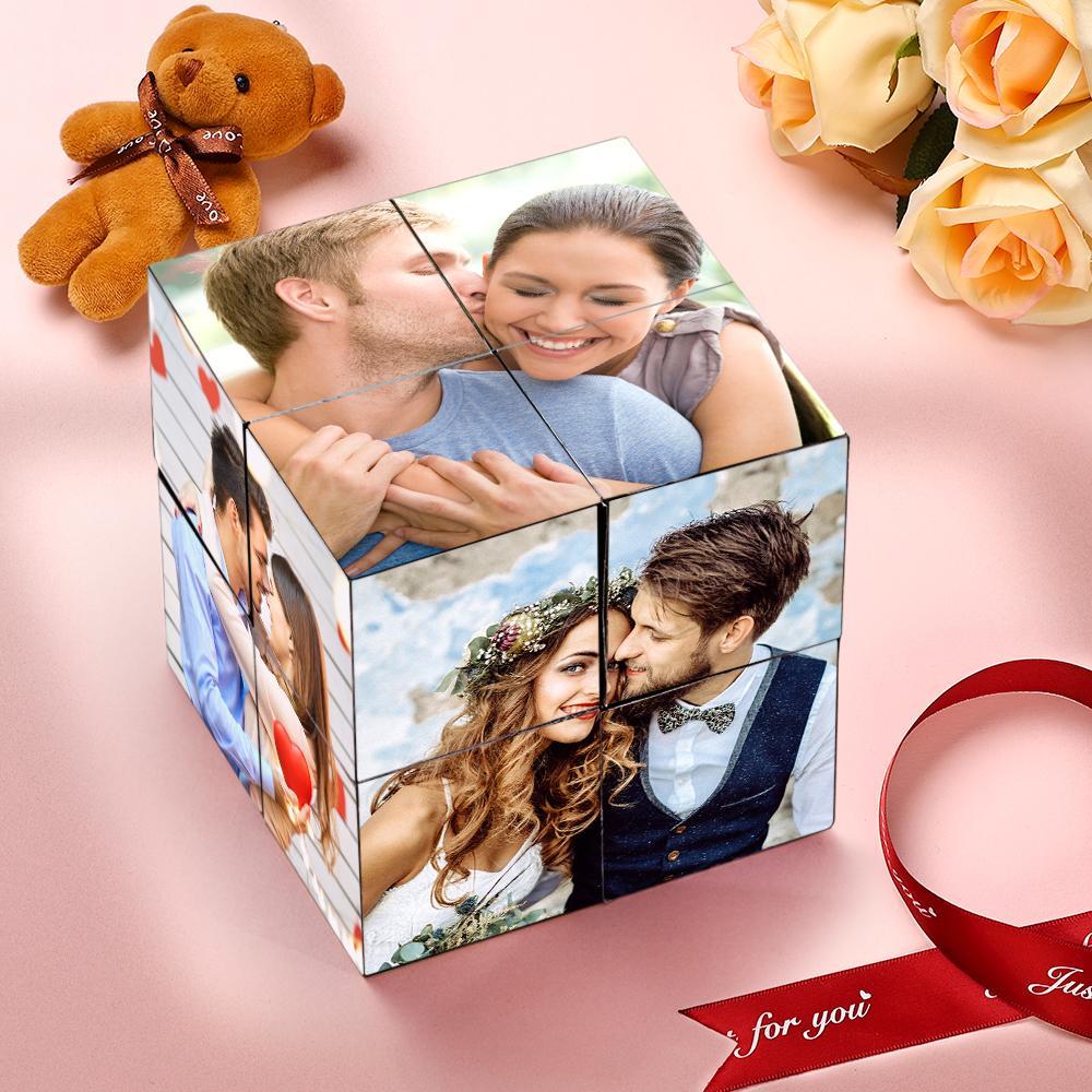 Cubo Fotografico Pieghevole Infinity Con Foto Personalizzata Del Cubo Di Rubik - fotolampadaluna