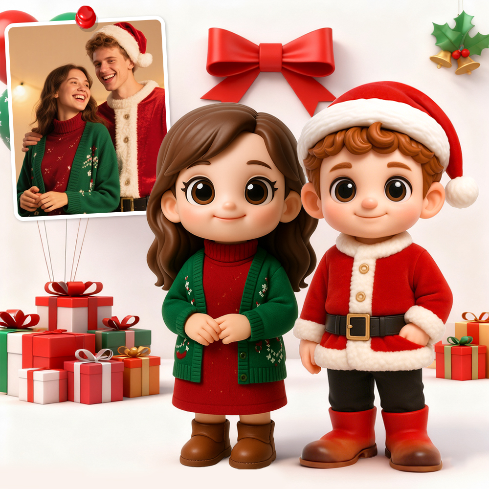 Portachiavi 3d Personalizzato Con Foto, Idea Regalo Per Natale Con Mini Bambola Personalizzata - mymoonlampit