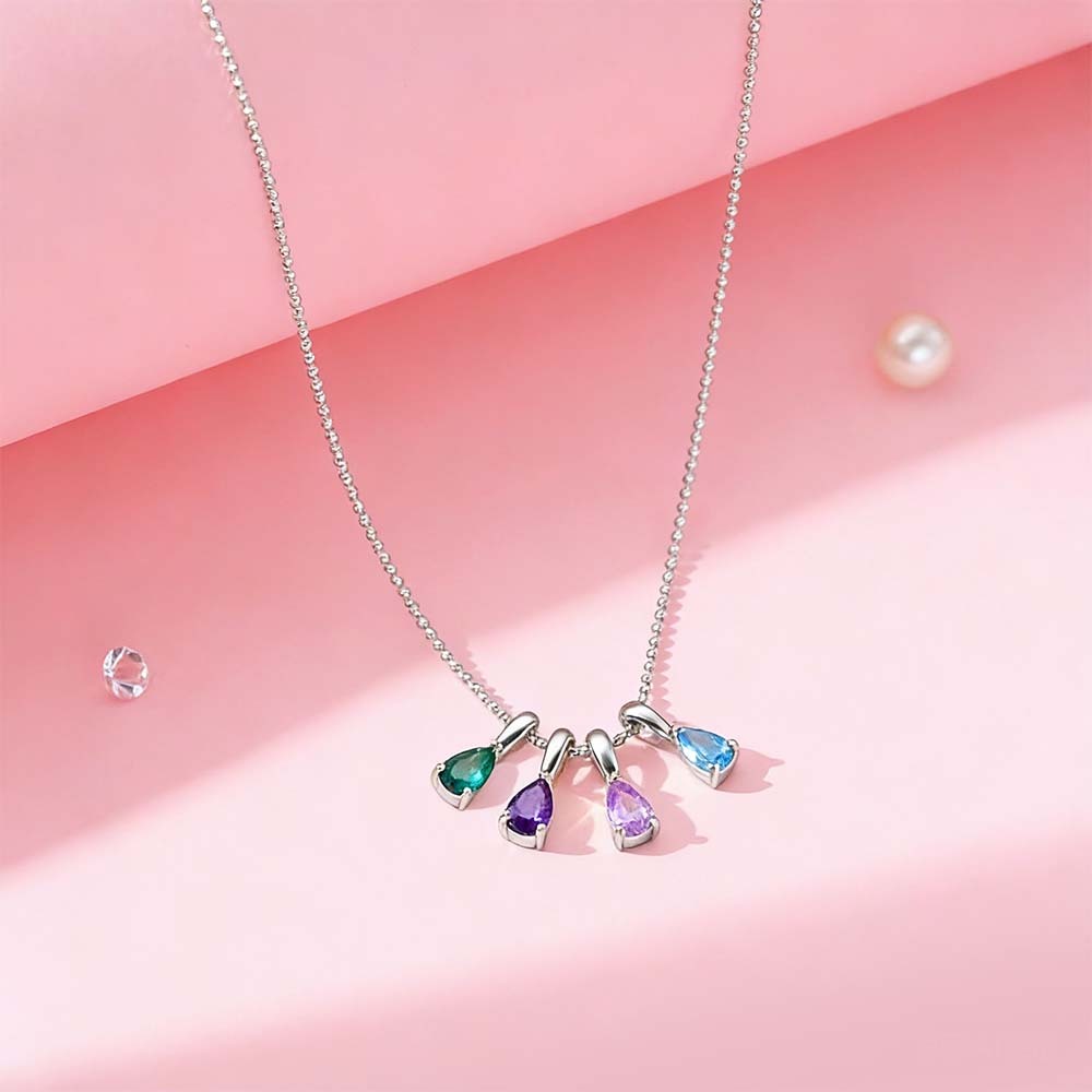 Collana Con Pietra Portafortuna, Regalo Di Anniversario Di Gioielli Personalizzati, Regalo Di Famiglia, Regalo Di Compleanno, Collana Della Nonna, Regalo Di San Valentino Per Lei - mymoonlampit