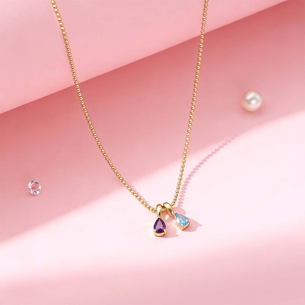 Collana Con Pietra Portafortuna, Regalo Di Anniversario Di Gioielli Personalizzati, Regalo Di Famiglia, Regalo Di Compleanno, Collana Della Nonna, Regalo Di San Valentino Per Lei - mymoonlampit