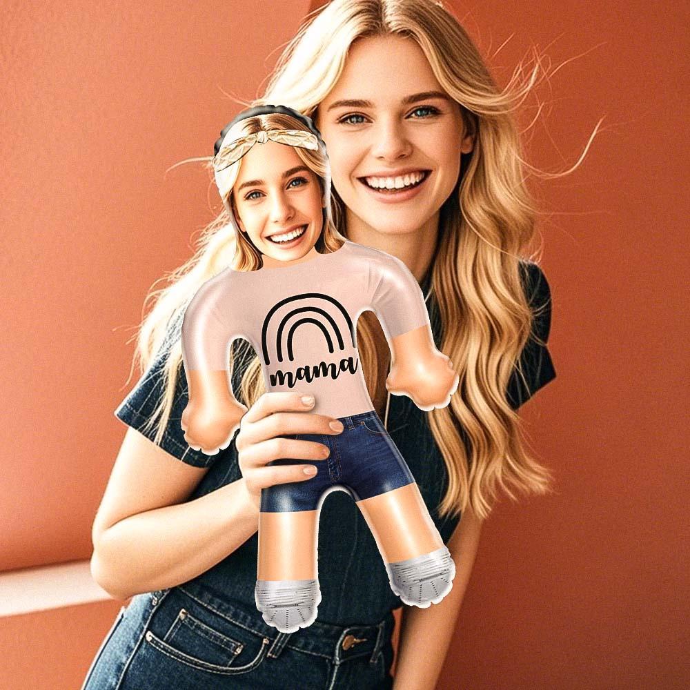 Bambola Rainbow Mama Air Minime – Regalo Con Viso Personalizzato Per Mamme E Bambini - mymoonlampit