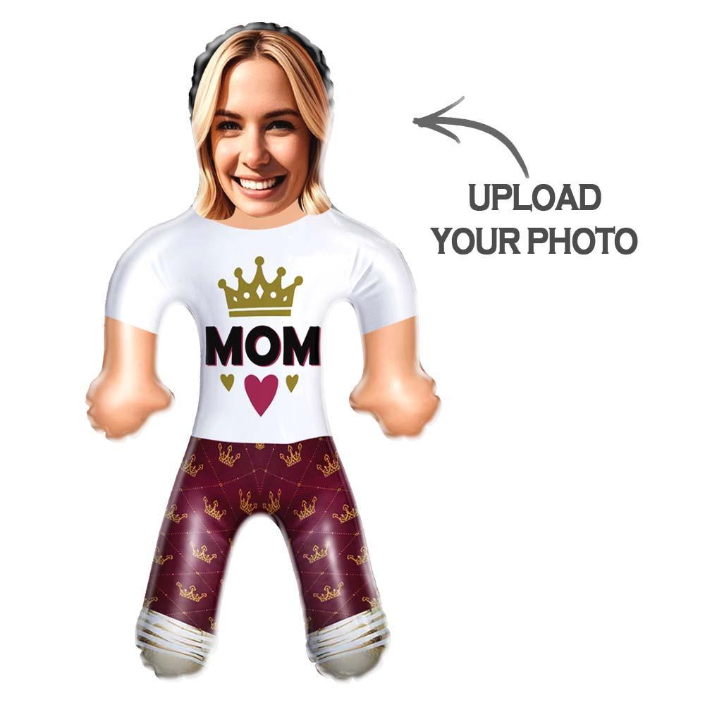 Bambola Queen Mom Air Minime Con Corona D'oro, Viso Gonfiabile Personalizzato, Regalo - mymoonlampit