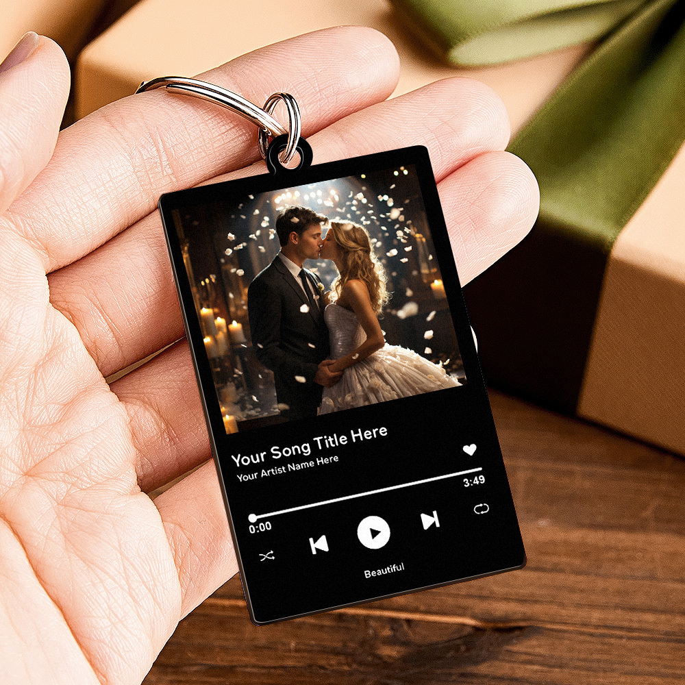 Portachiavi Personalizzati Con Foto E Canzoni, Portachiavi Fidanzato, Fidanzata, San Valentino, Musica, Amore