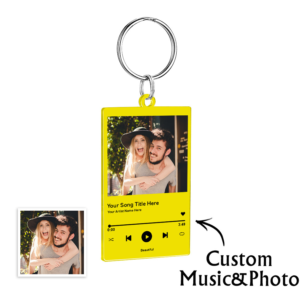Portachiavi Personalizzati Con Foto E Canzoni, Portachiavi Fidanzato, Fidanzata, San Valentino, Musica, Amore