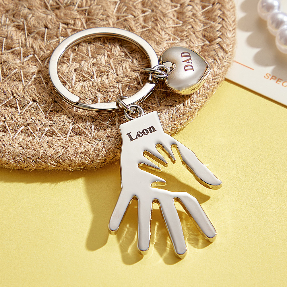 Portachiavi Con Incisione Personalizzata, Portachiavi A Forma Di Palma, Regalo Per Papà E Mamma - mymoonlampit