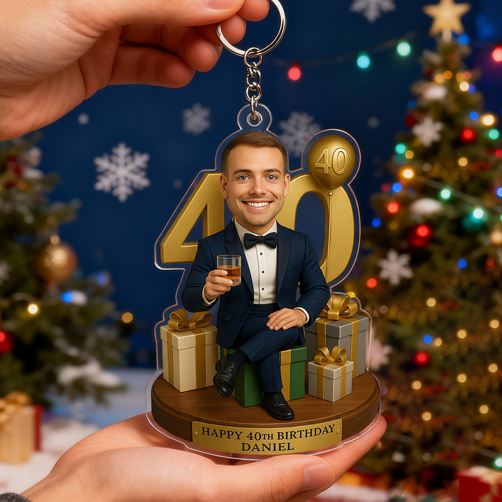 Regali Di Compleanno Personalizzati Con Foto Caricaturale Da Uomo, Portachiavi In ​​acrilico Con Aspetto 3d E Stampa 2d - mymoonlampit