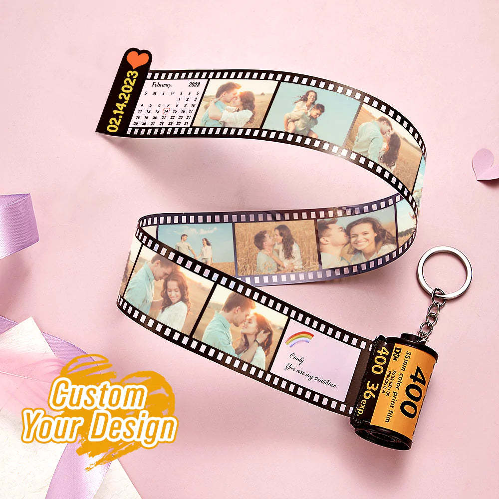 Custom Photo and Name Film Roll Keychain Personalized Camera Keychain Film Gifts for Lover - fotolampadaluna
