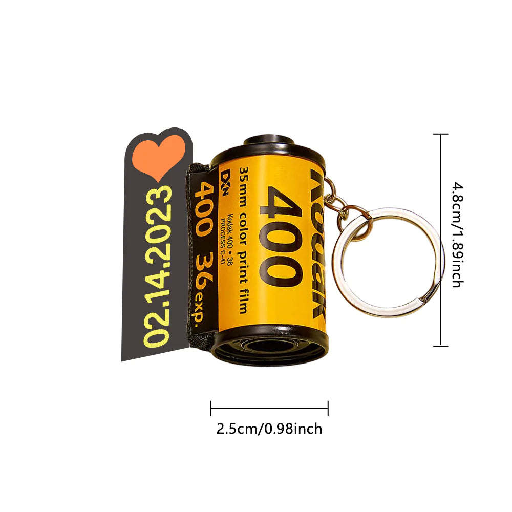 Custom Photo and Name Film Roll Keychain Personalized Camera Keychain Film Gifts for Lover - fotolampadaluna