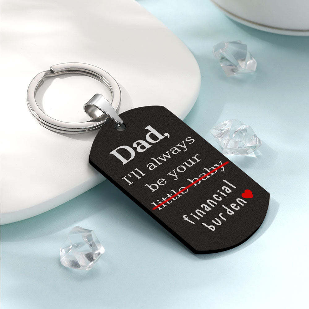 Papà, Sarò Sempre Il Tuo Piccolo Bambino E Il Tuo Peso Finanziario Portachiavi Personalizzato Con Foto Per Il Regalo Della Festa Del Papà - mymoonlampit