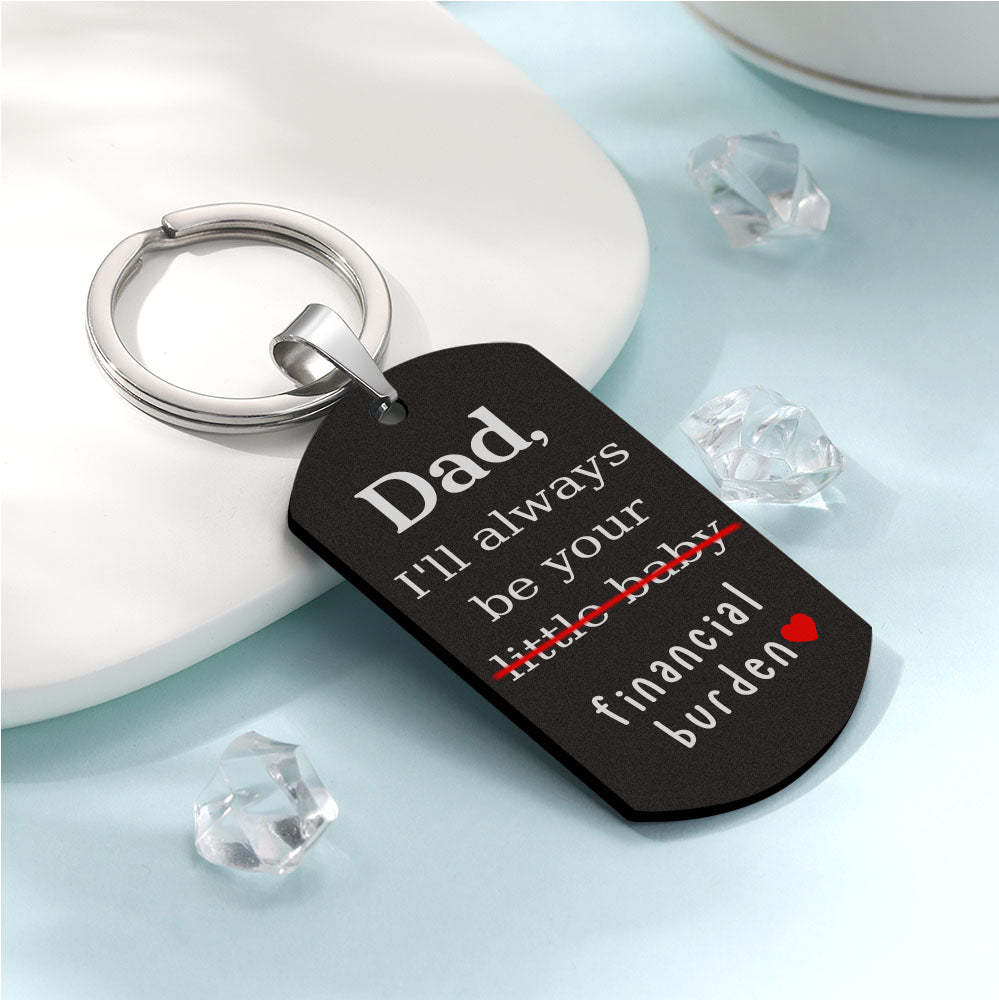 Papà, Sarò Sempre Il Tuo Piccolo Bambino E Il Tuo Peso Finanziario Portachiavi Personalizzato Con Foto Per Il Regalo Della Festa Del Papà - mymoonlampit