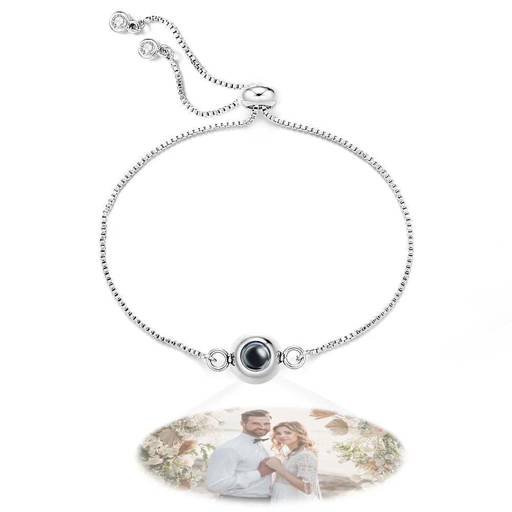 Bracciale Con Proiezione Fotografica Bracciale Regolabile Personalizzato Dolce Fantastico Regalo Di Anniversario Per Lei - fotolampadaluna
