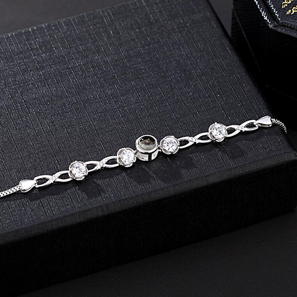 Bracciale Personalizzato Per Proiezione Di Foto Con Diamanti Bellissimo Regalo - fotolampadaluna